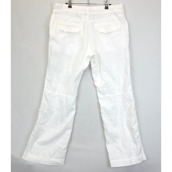 INC International Concepts Linen Ramie Pants Roll Tab Men 34x30 White Button Fly - Picture 2 of 15